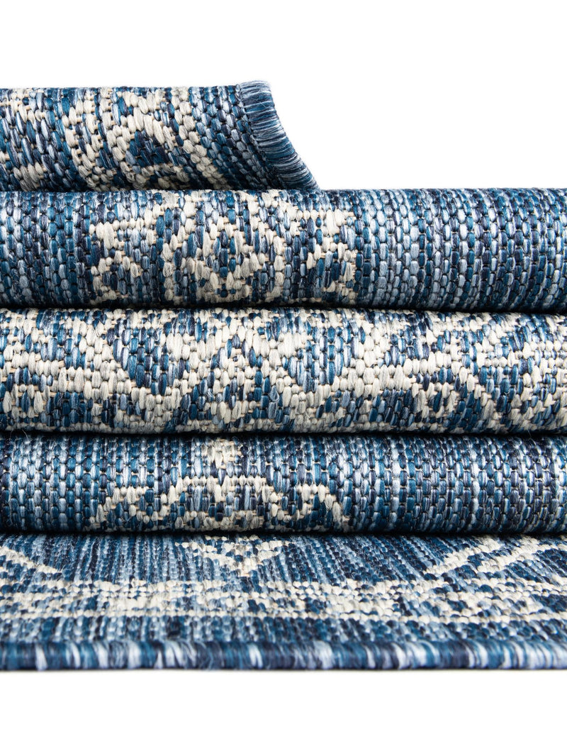 Patio Heritage Collection Area Rug -  Charleston (Blue) Rectangle Blue  lifestyle 13