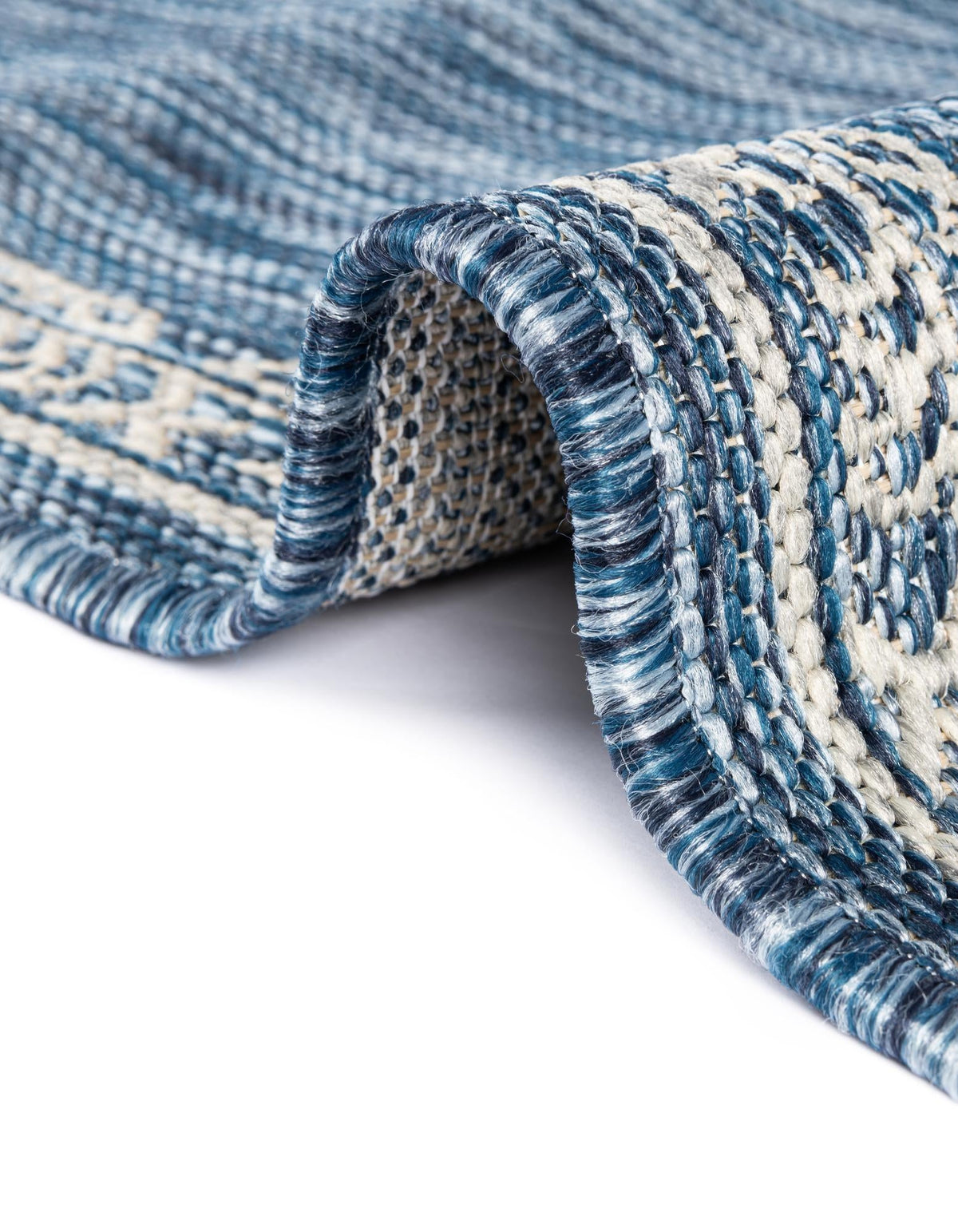 Patio Heritage Collection Area Rug -  Charleston (Blue) Round Blue  lifestyle 40