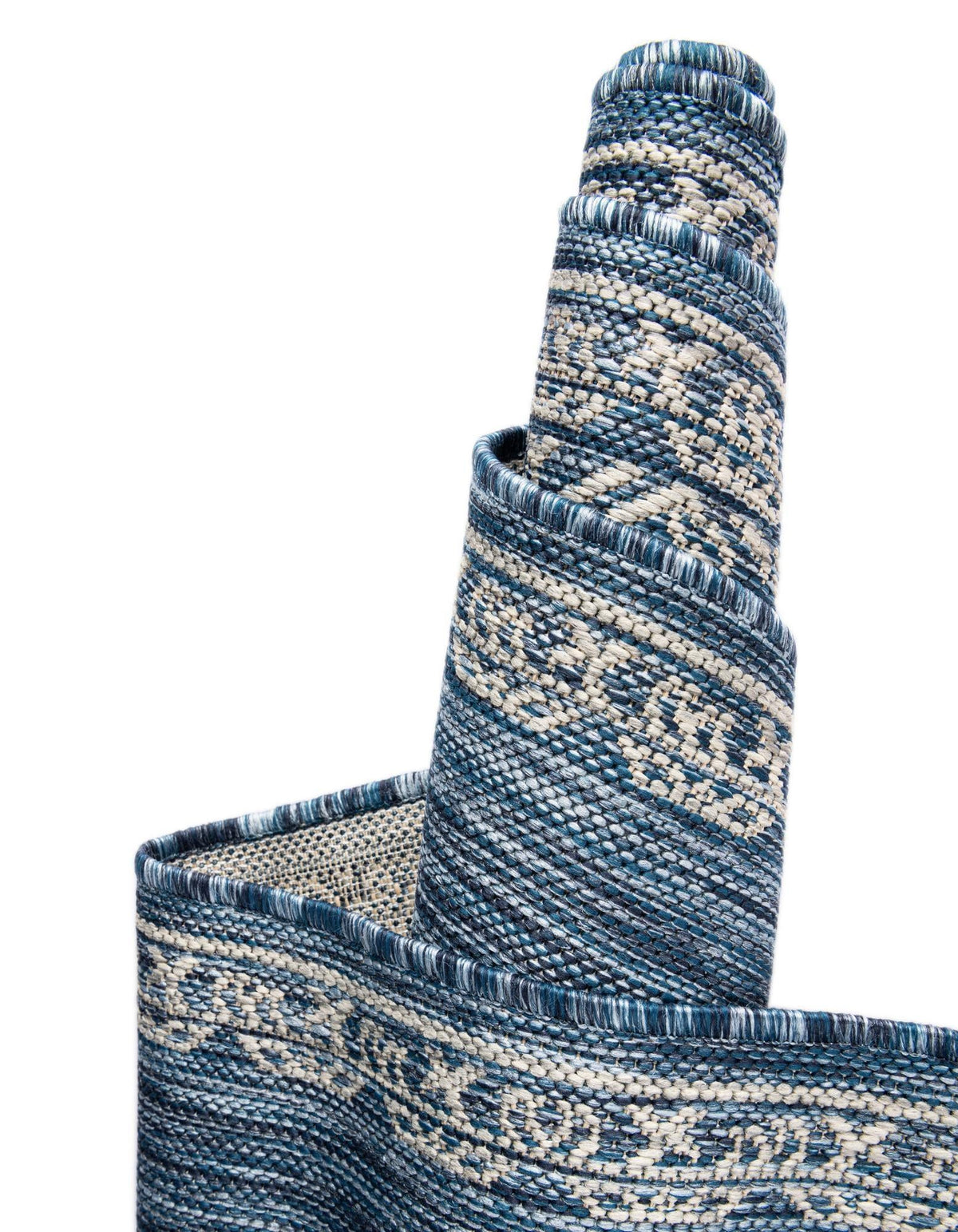 Patio Heritage Collection Area Rug -  Charleston (Blue) Round Blue  lifestyle 41