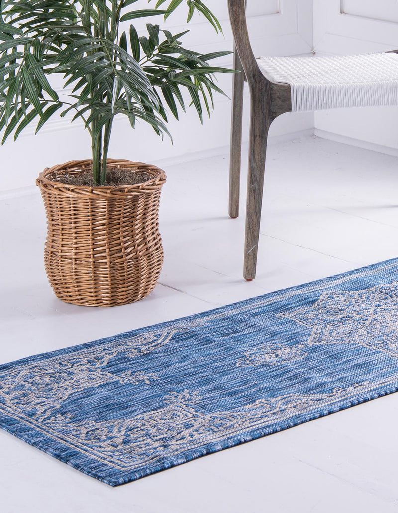 Patio Heritage Collection Area Rug -  Charleston (Blue) Runner Blue  lifestyle 22