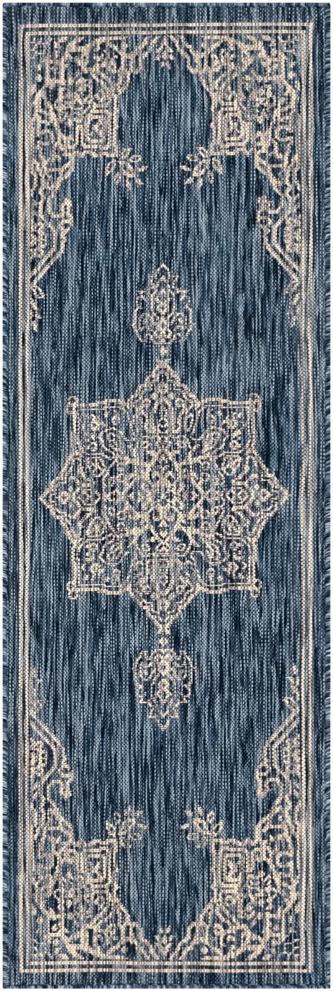 Patio Heritage Collection Area Rug -  Charleston (Blue) Runner Blue  lifestyle 36