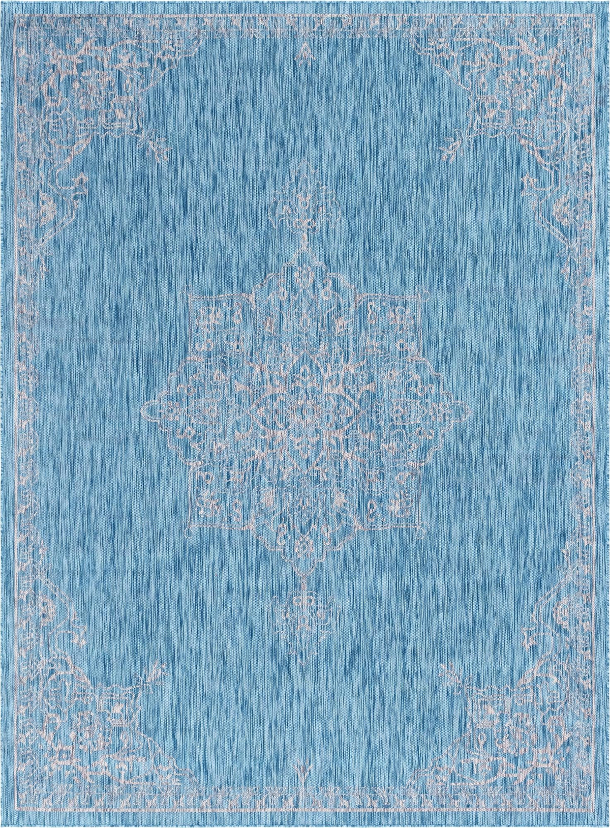 Patio Heritage Collection Area Rug -  Charleston (Light Aqua) Rectangle Light Aqua Main