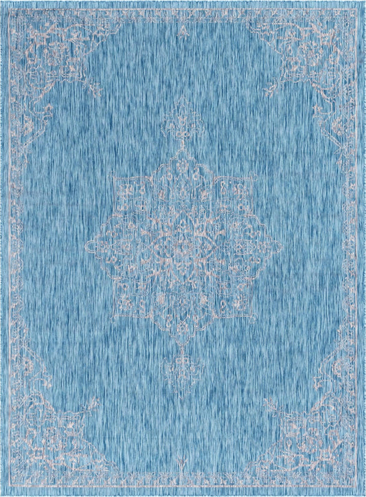 Patio Heritage Collection Area Rug -  Charleston (Light Aqua) Rectangle Light Aqua Main