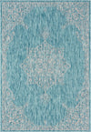 Patio Heritage Collection Area Rug -  Charleston (Light Aqua) Rectangle Light Aqua  lifestyle 3