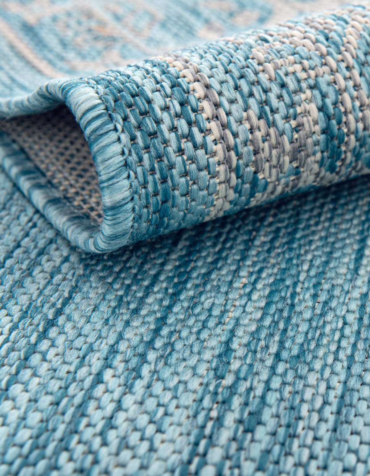 Patio Heritage Collection Area Rug -  Charleston (Light Aqua) Rectangle Light Aqua  lifestyle 6