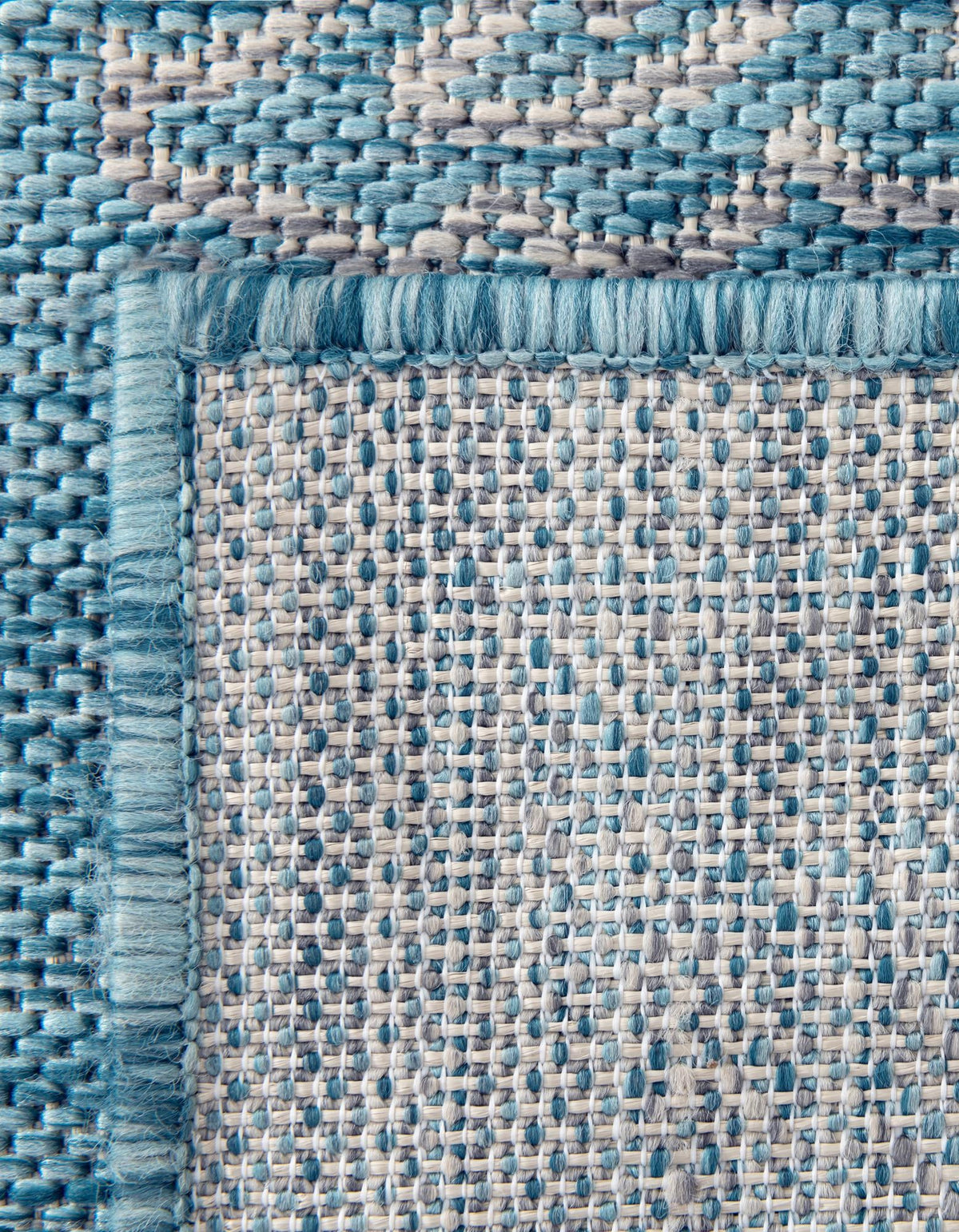 Patio Heritage Collection Area Rug -  Charleston (Light Aqua) Rectangle Light Aqua  lifestyle 9