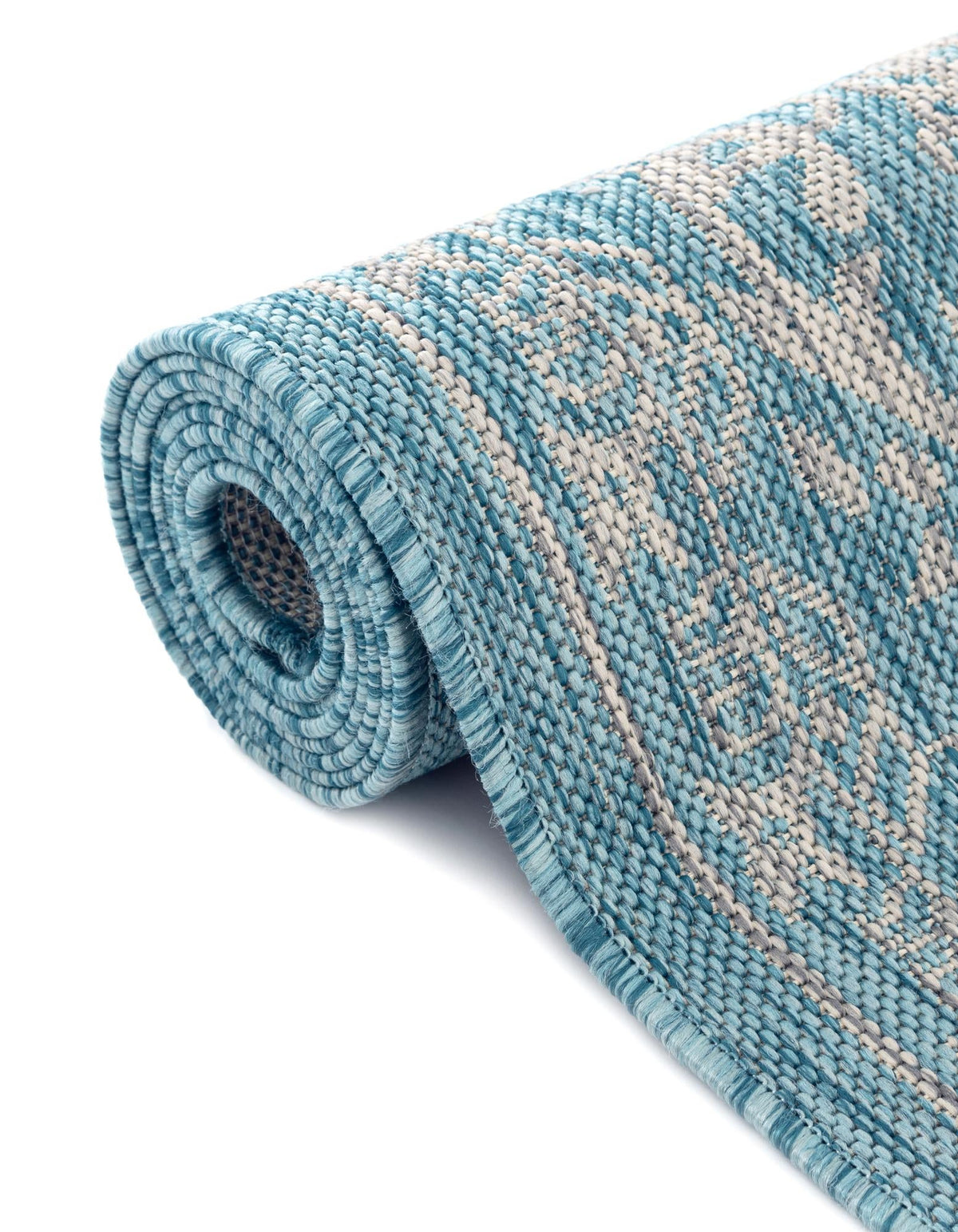 Patio Heritage Collection Area Rug -  Charleston (Light Aqua) Rectangle Light Aqua  lifestyle 12