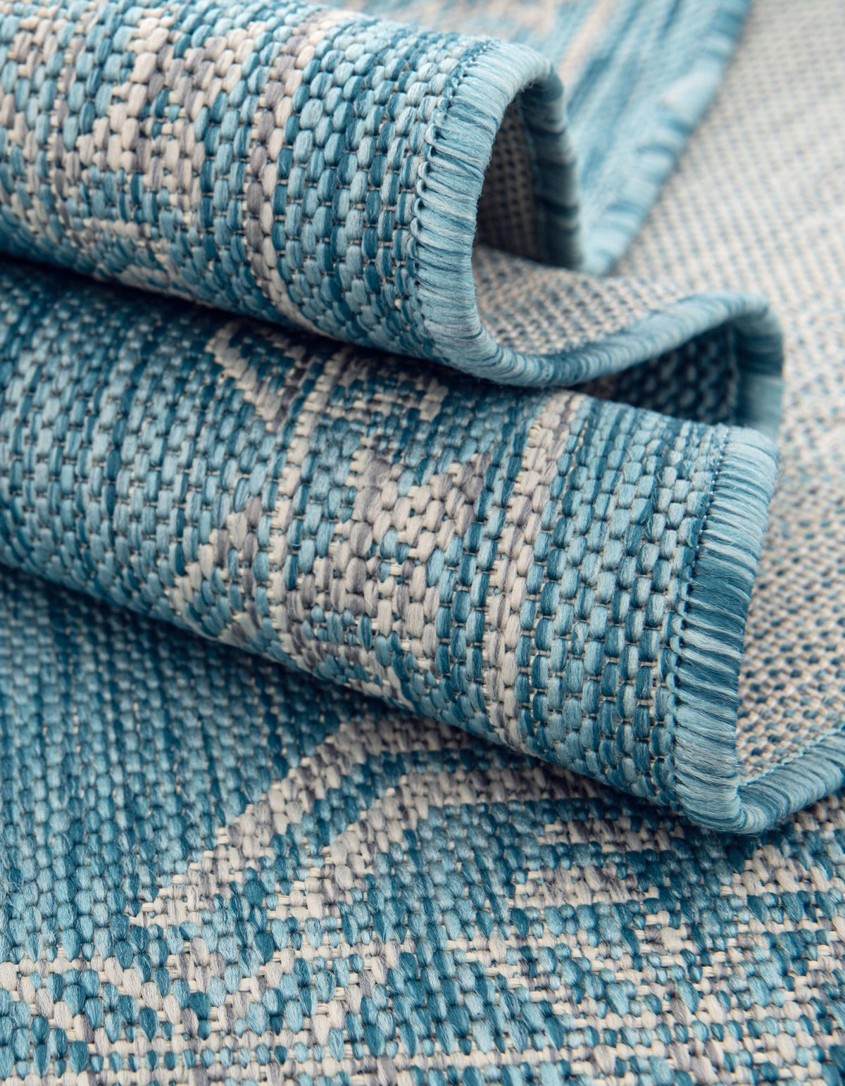 Patio Heritage Collection Area Rug -  Charleston (Light Aqua) Rectangle Light Aqua  lifestyle 13