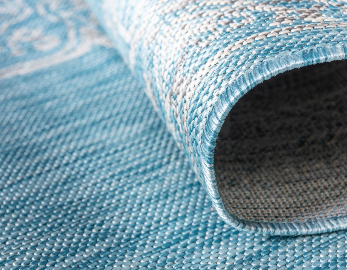 Patio Heritage Collection Area Rug -  Charleston (Light Aqua) Rectangle Light Aqua  lifestyle 16