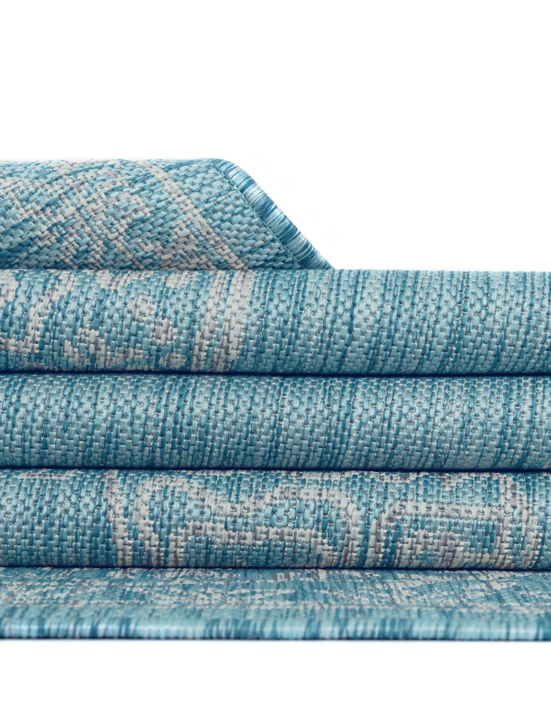 Patio Heritage Collection Area Rug -  Charleston (Light Aqua) Rectangle Light Aqua  lifestyle 25