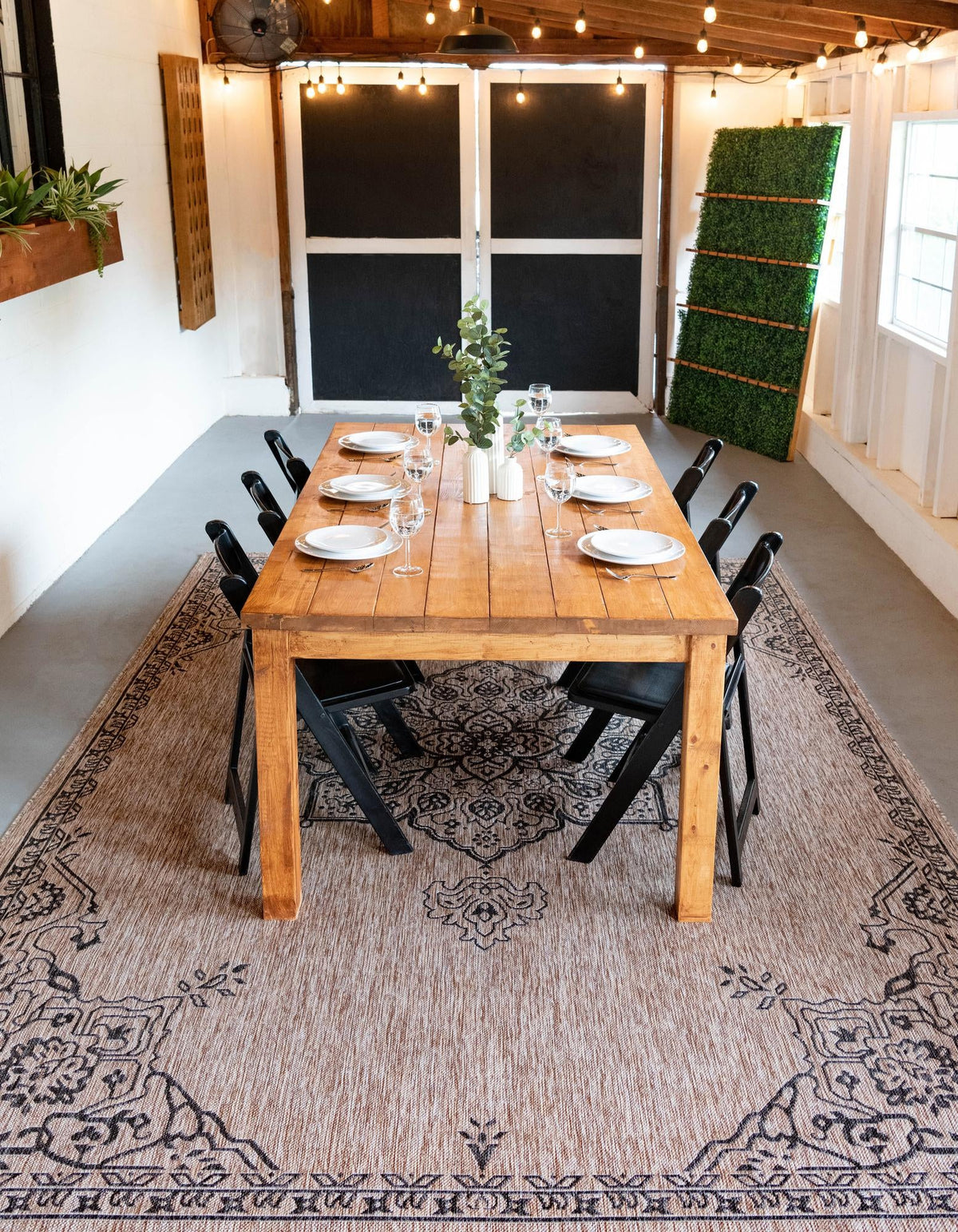 Patio Heritage Collection Area Rug -  Charleston (Beige) Rectangle Beige  lifestyle 4