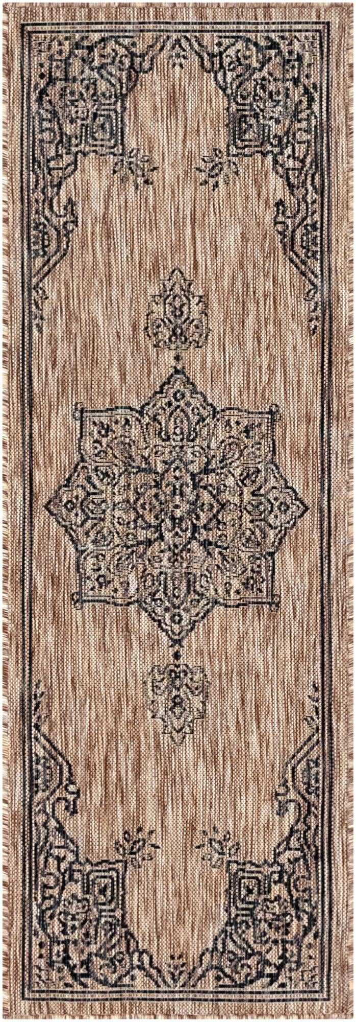 Patio Heritage Collection Area Rug -  Charleston (Beige) Runner Beige  lifestyle 49