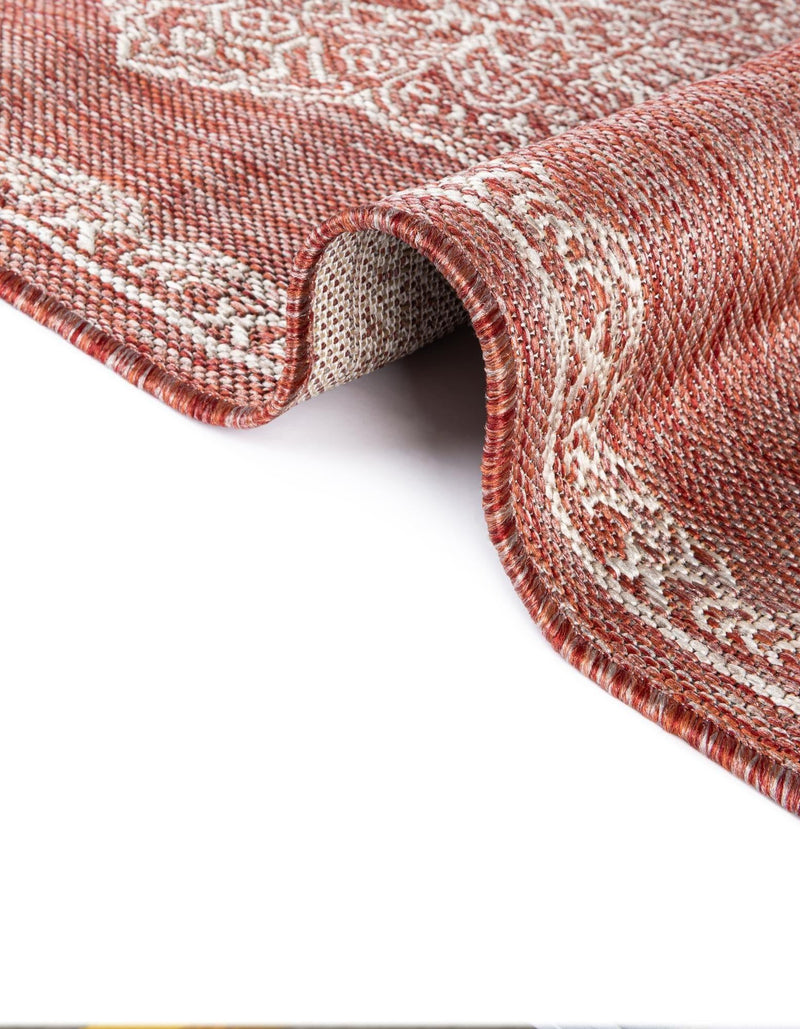 Patio Heritage Collection Area Rug -  Charleston (Rust Red) Round Rust Red  lifestyle 71