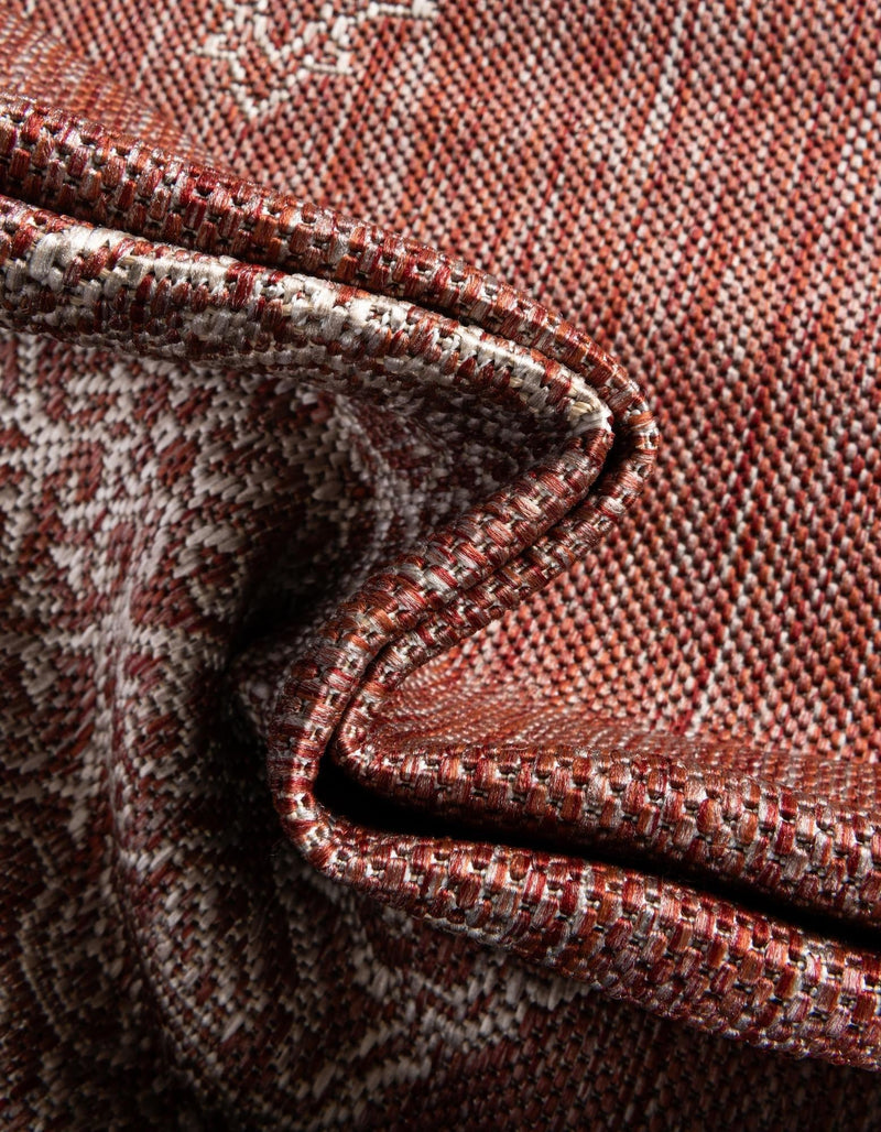 Patio Heritage Collection Area Rug -  Charleston (Rust Red) Round Rust Red  lifestyle 73