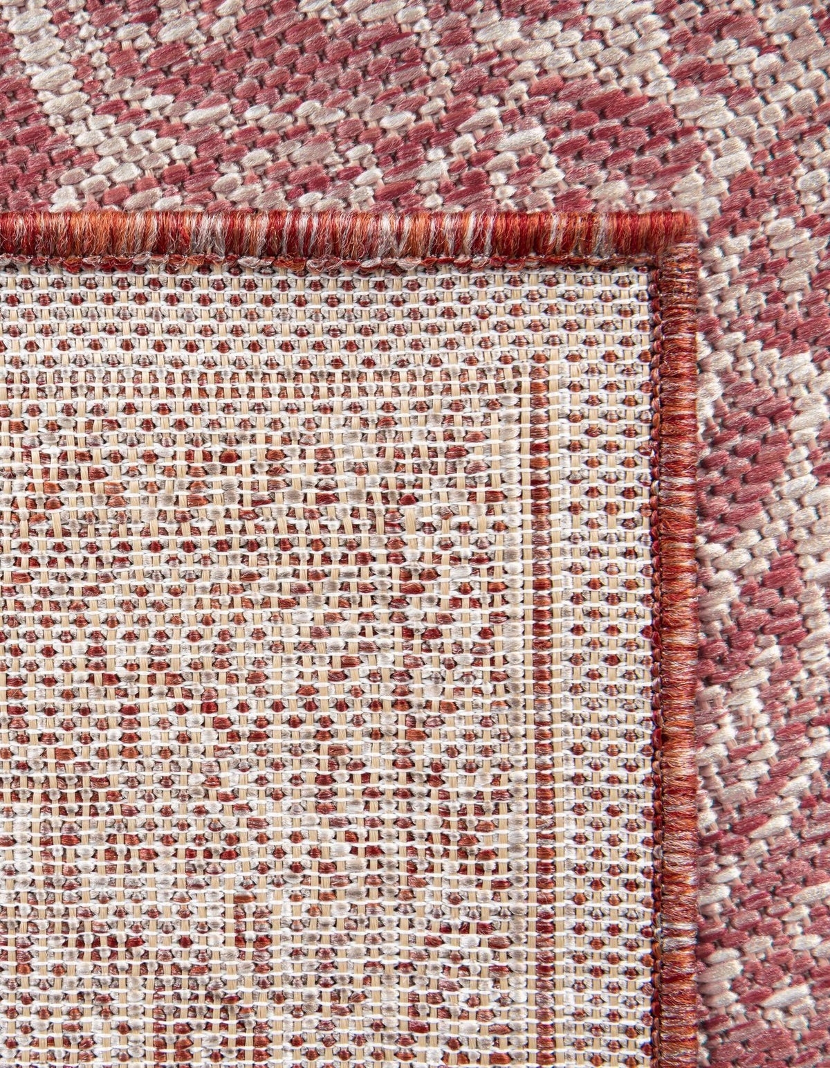 Patio Heritage Collection Area Rug -  Charleston (Rust Red) Round Rust Red  lifestyle 75