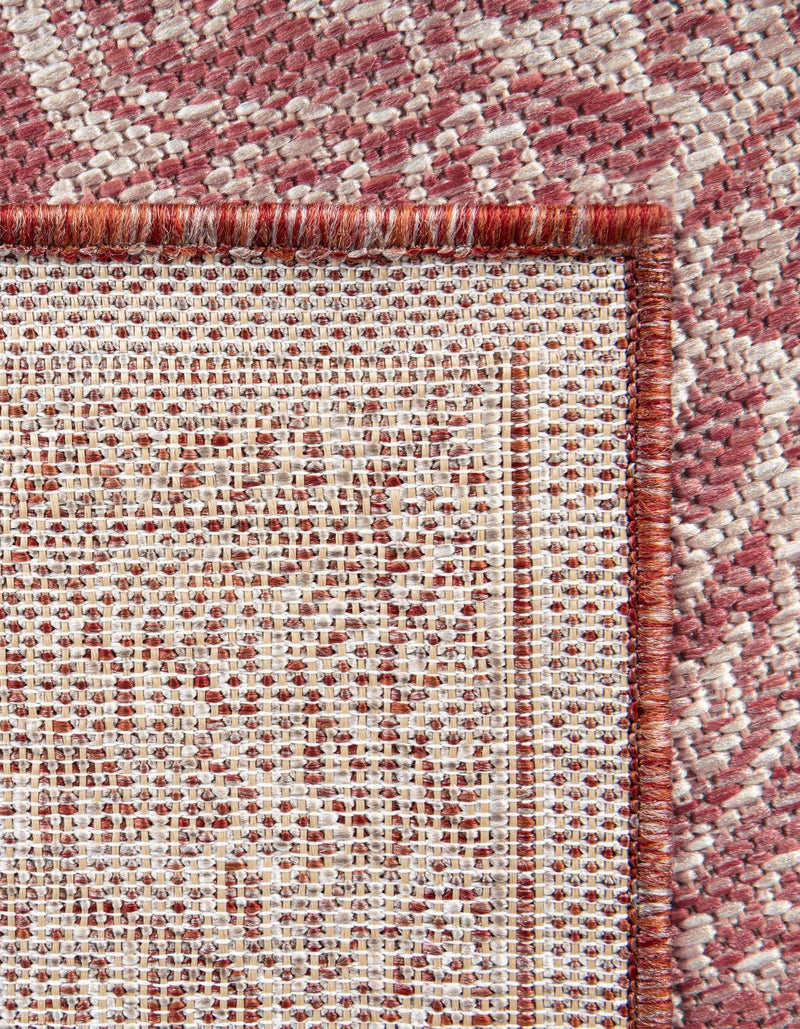 Patio Heritage Collection Area Rug -  Charleston (Rust Red) Round Rust Red  lifestyle 75
