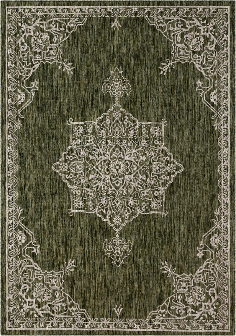 Patio Heritage Collection Area Rug -  Charleston (Green) Rectangle Green  lifestyle 2