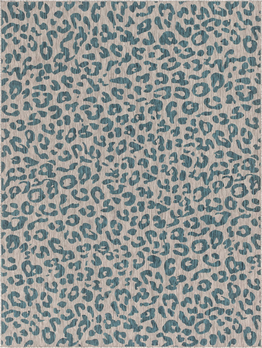 Jungle Expedition Collection Area Rug -  Amazon (Teal) Rectangle Teal Main