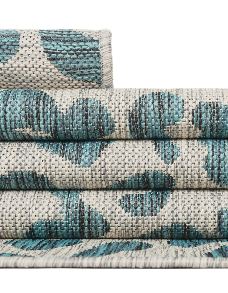 Savannah Escape Collection Area Rug -  Amazon (Teal) Round Teal  lifestyle 45