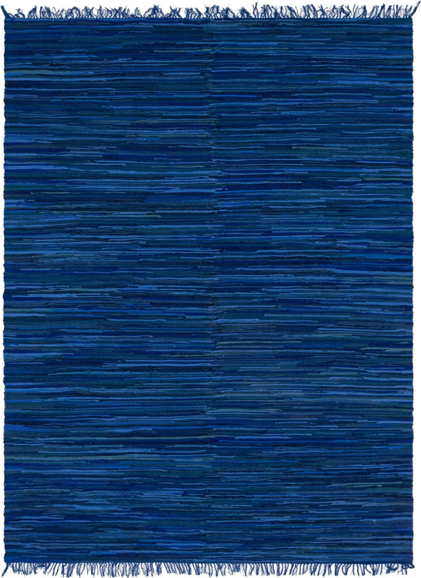 Indigo Weave Cotton Collection Area Rug - Santorini (Navy Blue) Rectangle Navy Blue Main