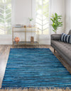 Indigo Weave Cotton Collection Area Rug - Santorini (Navy Blue) Rectangle Navy Blue  lifestyle 2