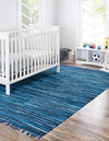 Indigo Weave Cotton Collection Area Rug - Santorini (Navy Blue) Rectangle Navy Blue  lifestyle 4