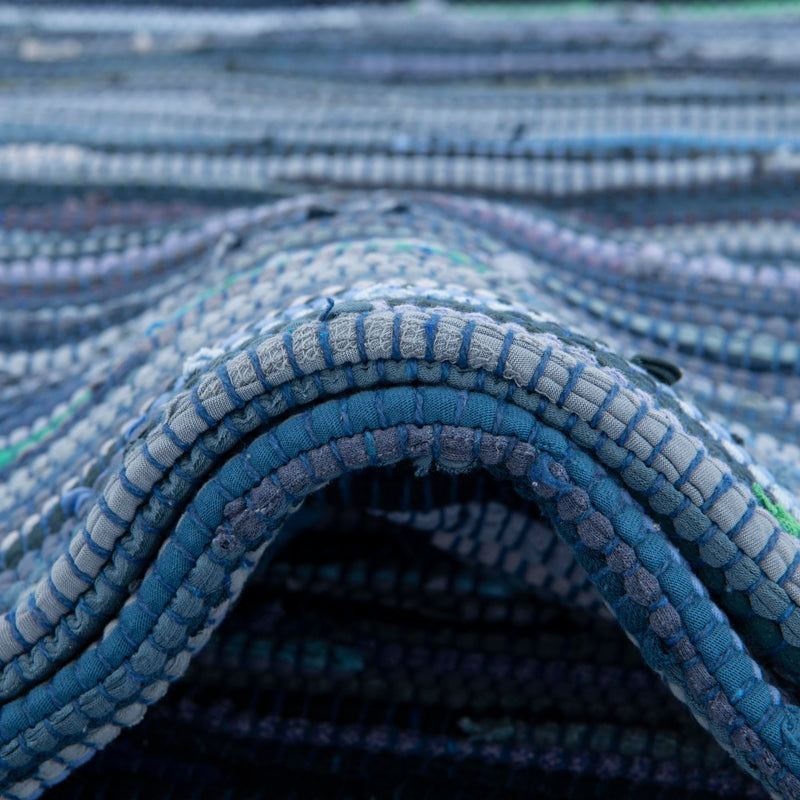 Indigo Weave Cotton Collection Area Rug - Santorini (Navy Blue) Rectangle Navy Blue  lifestyle 8