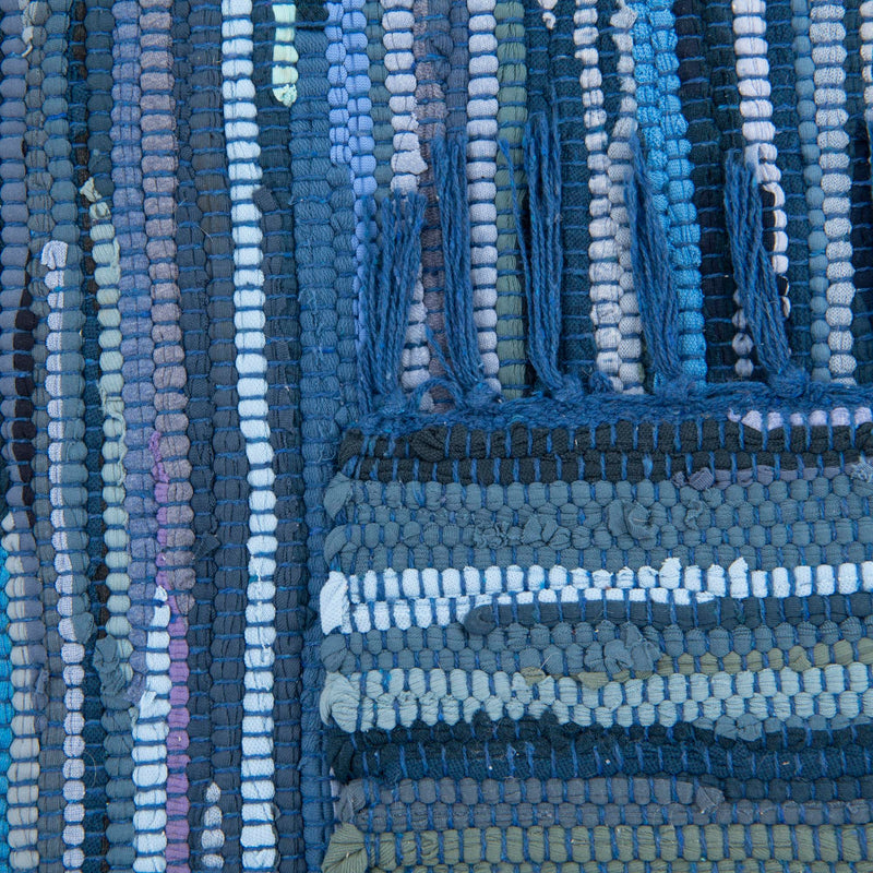 Indigo Weave Cotton Collection Area Rug - Santorini (Navy Blue) Rectangle Navy Blue  lifestyle 9