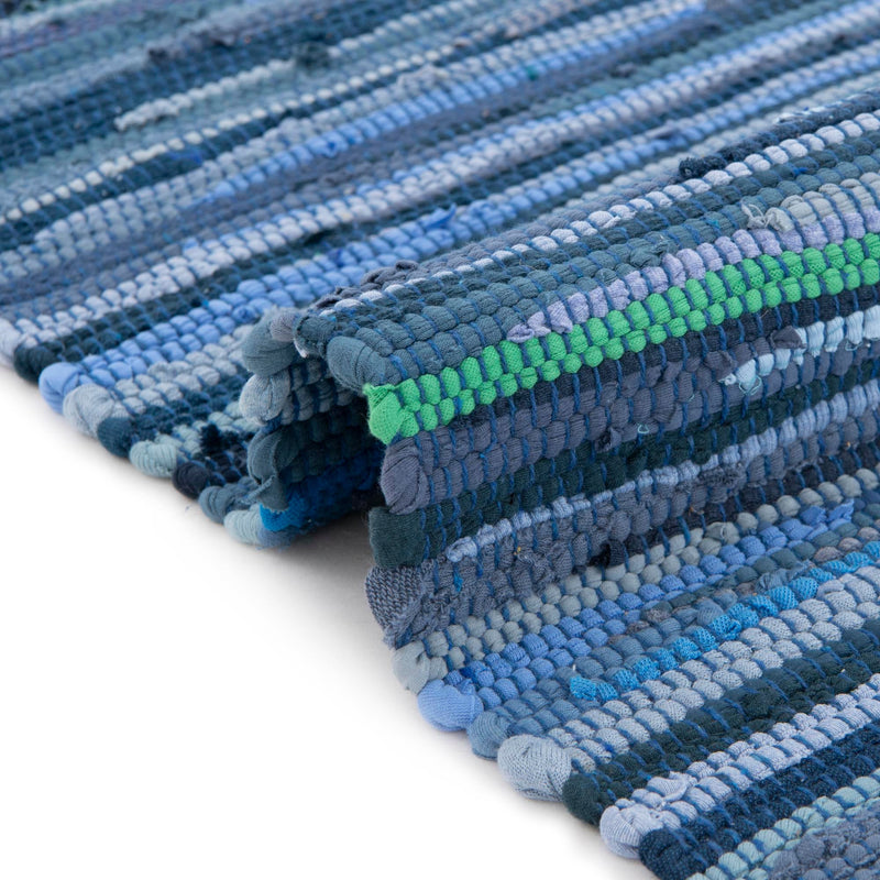 Indigo Weave Cotton Collection Area Rug - Santorini (Navy Blue) Rectangle Navy Blue  lifestyle 10