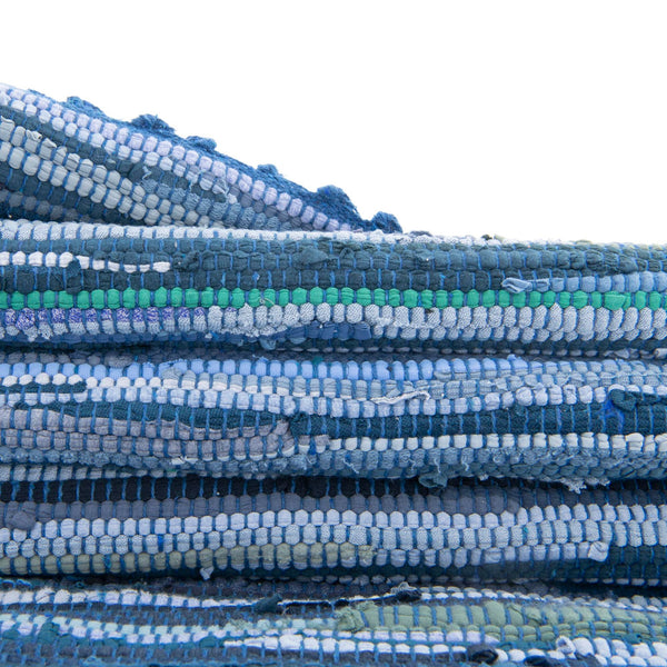 Indigo Weave Cotton Collection Area Rug - Santorini (Navy Blue) Rectangle Navy Blue  lifestyle 14