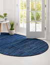 Indigo Weave Cotton Collection Area Rug - Santorini (Navy Blue) Oval Navy Blue  lifestyle 25