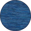 Indigo Weave Cotton Collection Area Rug - Santorini (Navy Blue) Round Navy Blue  lifestyle 20