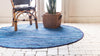 Indigo Weave Cotton Collection Area Rug - Santorini (Navy Blue) Round Navy Blue  lifestyle 26