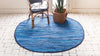 Indigo Weave Cotton Collection Area Rug - Santorini (Navy Blue) Round Navy Blue  lifestyle 30