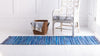 Indigo Weave Cotton Collection Area Rug - Santorini (Navy Blue) Runner Navy Blue  lifestyle 63