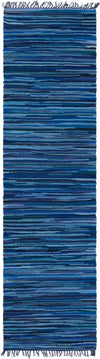 Indigo Weave Cotton Collection Area Rug - Santorini (Navy Blue) Runner Navy Blue  lifestyle 21