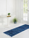 Indigo Weave Cotton Collection Area Rug - Santorini (Navy Blue) Runner Navy Blue  lifestyle 28
