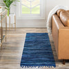 Indigo Weave Cotton Collection Area Rug - Santorini (Navy Blue) Runner Navy Blue  lifestyle 68