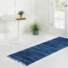 Indigo Weave Cotton Collection Area Rug - Santorini (Navy Blue) Runner Navy Blue  lifestyle 69
