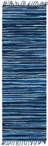Thar Cotton Collection Area Rug - Santorini (Navy Blue) Runner Navy Blue  lifestyle 22
