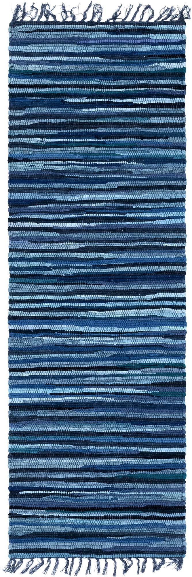 Thar Cotton Collection Area Rug - Santorini (Navy Blue) Runner Navy Blue  lifestyle 22