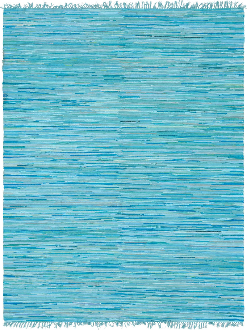 Indigo Weave Cotton Collection Area Rug - Santorini (Light Blue) Rectangle Light Blue Main