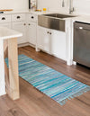 Indigo Weave Cotton Collection Area Rug - Santorini (Light Blue) Runner Light Blue  lifestyle 39