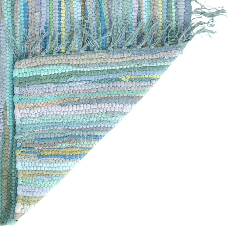 Indigo Weave Cotton Collection Area Rug - Santorini (Light Blue) Runner Light Blue  lifestyle 52