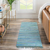 Indigo Weave Cotton Collection Area Rug - Santorini (Light Blue) Runner Light Blue  lifestyle 76