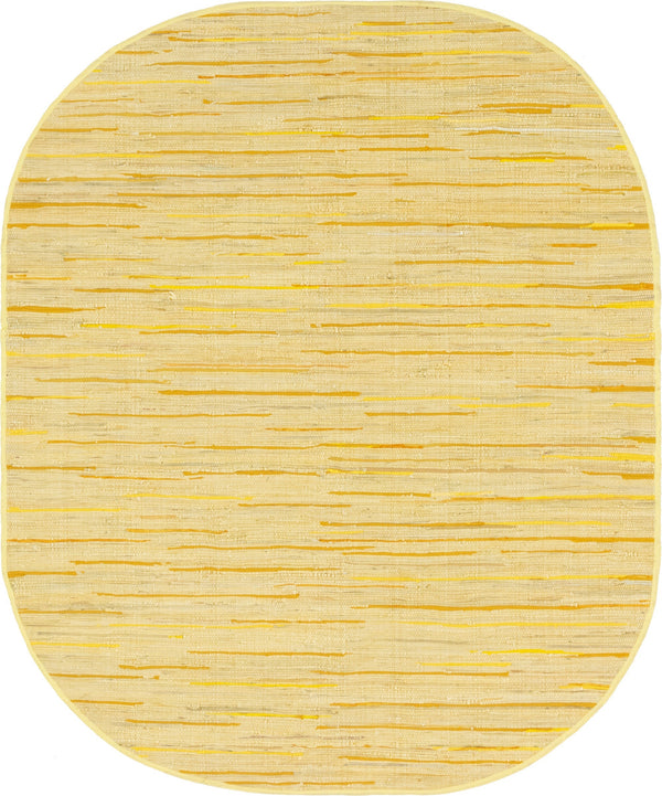 Indigo Weave Cotton Collection Area Rug - Santorini (Yellow) Oval Yellow  lifestyle 16