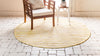 Indigo Weave Cotton Collection Area Rug - Santorini (Yellow) Round Yellow  lifestyle 26