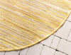 Indigo Weave Cotton Collection Area Rug - Santorini (Yellow) Round Yellow  lifestyle 44