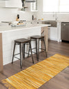 Indigo Weave Cotton Collection Area Rug - Santorini (Yellow) Runner Yellow  lifestyle 24