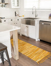 Indigo Weave Cotton Collection Area Rug - Santorini (Yellow) Runner Yellow  lifestyle 27